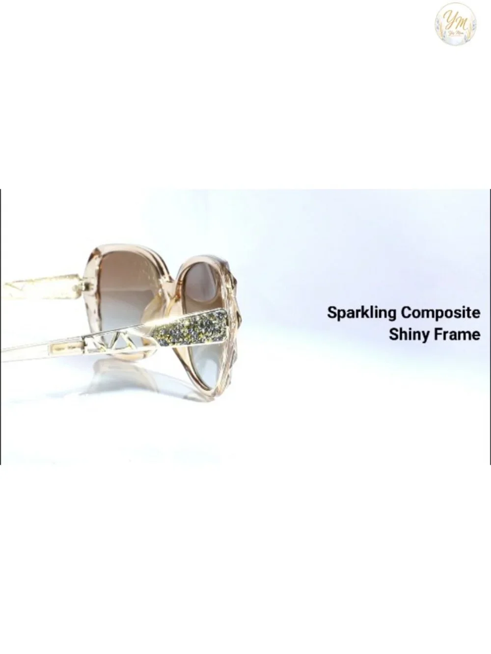 Polarized Square Sunglasses for Women Sparkling Composite Frame UV400